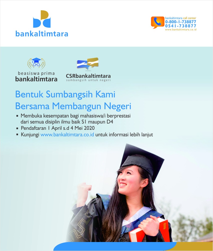 Bankaltimtara Tawarkan Beasiswa Kepada Mahasiswa Berprestasi Pendaftaran Mulai 1 April 4 Mei 2020 Niaga Asia
