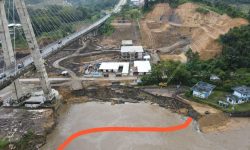 Aktivitas Dekat Tiang Jembatan Mahkota II Terkait Pembangunan SPAM Kalhold