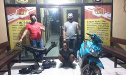 Maling Motor Dibekuk di Muara Badak, Barang Bukti Sisa Rangka & Mesin