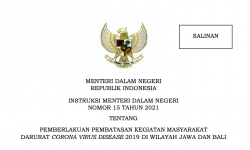 Mendagri Terbitkan Instruksi tentang PPKM Darurat Jawa-Bali
