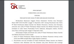 OJK Cabut Izin Usaha PT BPRS Asri Madani Nusantara