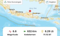 Gempa Magnitudo 6,6 di Laut Jawa Guncang Tuban