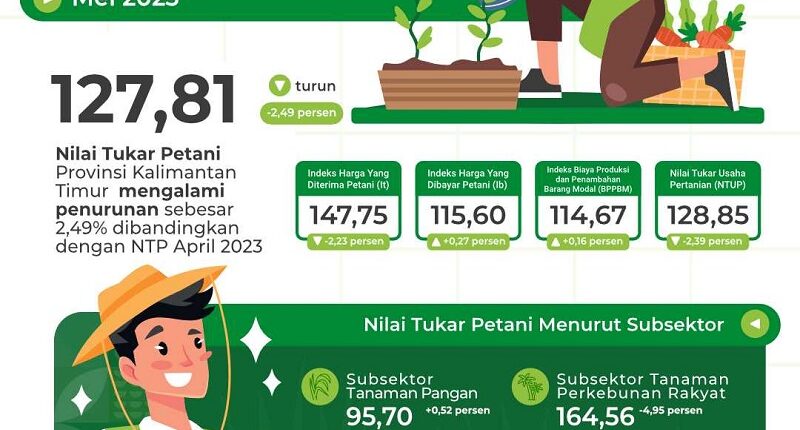 NTP Kaltim Mei Turun 2,49 Persen Dibandingkan April 2023