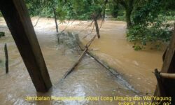 Banjir di Krayan Barat dan Timur Rusak 4 Jembatan dan 55 Hektar Sawah