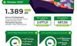 Nilai Ekspor Kaltim Oktober Naik 8,70 Persen Dibandingkan September 2023