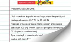 Hoaks! Pencarian 100 Orang Tiap Ormas di Kaltim Hadiri Upacara HUT ke-79 RI di IKN