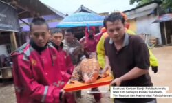 Respon Cepat Polres Sukabumi Evakuasi dan Bantuan Sosial Korban Banjir Bandang