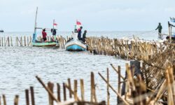Pencabutan Pagar Laut  Terkendala Ombak Besar