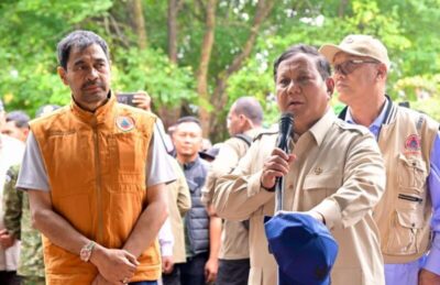 Prabowo Tinjau Wilayah Bencana di Bener Meriah