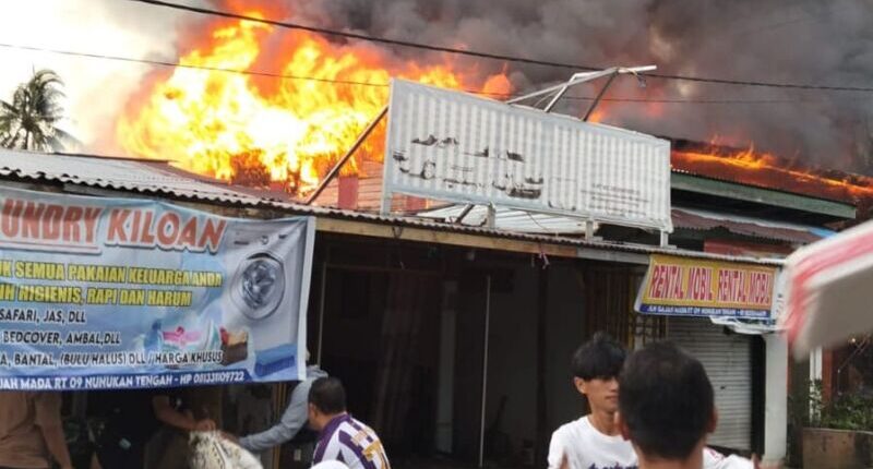 Rumah 2 Lantai di Jalan Rimba Nunukan Hangus Terbakar