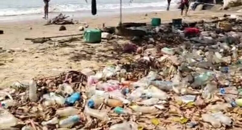 Andre Pratama Soroti Tumpukan Sampah Berserakan di Pantai Batu Lamampu Sebatik
